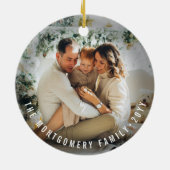 Falalalalala金ゴールドグラデーションスはっきりしたト写真クリスマス セラミックオーナメント (裏面)