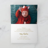 Falalalalala金ゴールドグラデーションスクリプトおもしろいクリスマスフォト シーズンカード (内部)