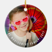 Falalalalalalaピンクのグラデーションスクリプはっきりしたト写真クリスマス セラミックオーナメント (裏面)