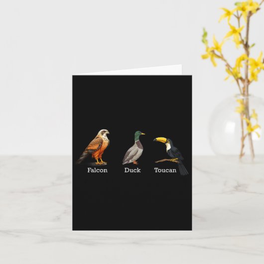 Falcon Duck Toucan Birds Subtle Anti Trump  カード (黄色い花)