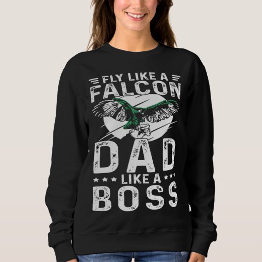 Falconer Dad Falconry Like a Boss スウェットシャツ (正面)