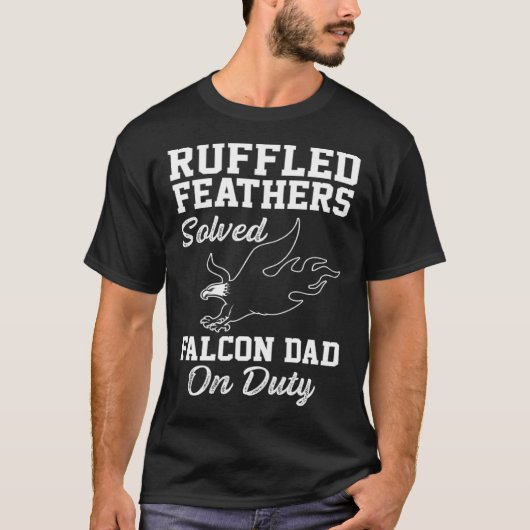 Falconer Dad Falconry Ruffled Feathers Tシャツ (正面)
