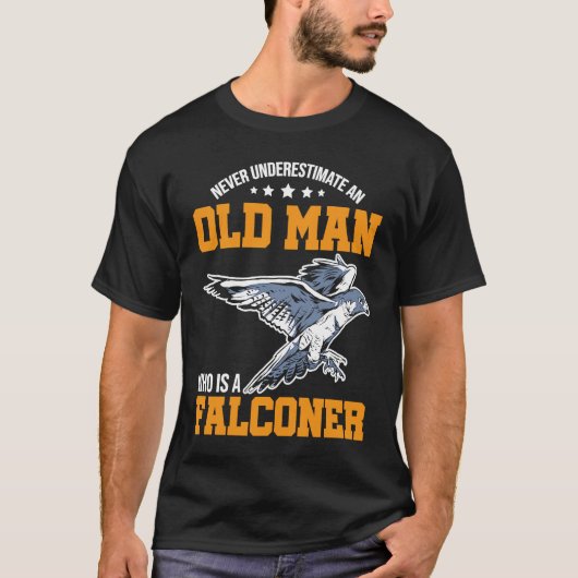 Falconer Never underestimate an Old Man Tシャツ (正面)