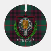 Falconer Scottish Clan Tartan & Crest ガラスオーナメント (裏面)