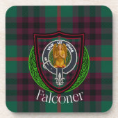 Falconer Scottish Clan Tartan & Crest コースター (正面)