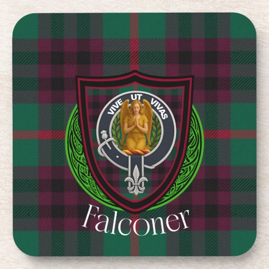 Falconer Scottish Clan Tartan & Crest コースター (正面)