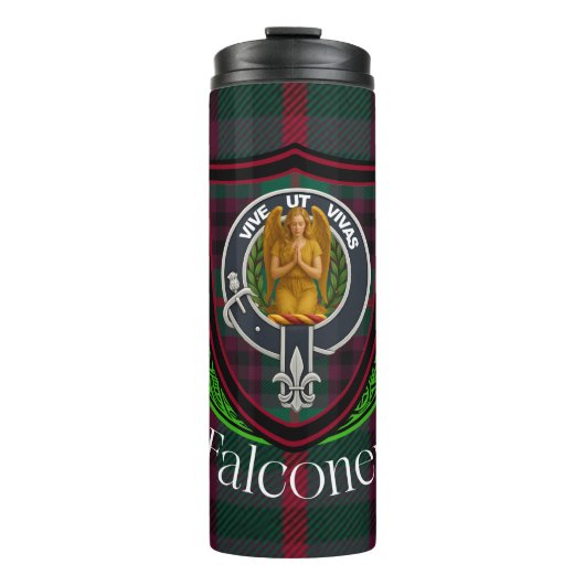 Falconer Scottish Clan Tartan & Crest タンブラー (正面)
