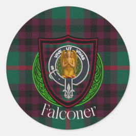 Falconer Scottish Clan Tartan & Crest ラウンドシール