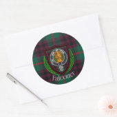 Falconer Scottish Clan Tartan & Crest ラウンドシール (封筒)