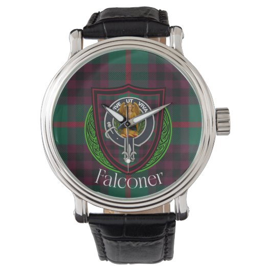 Falconer Scottish Clan Tartan & Crest 腕時計 (正面)