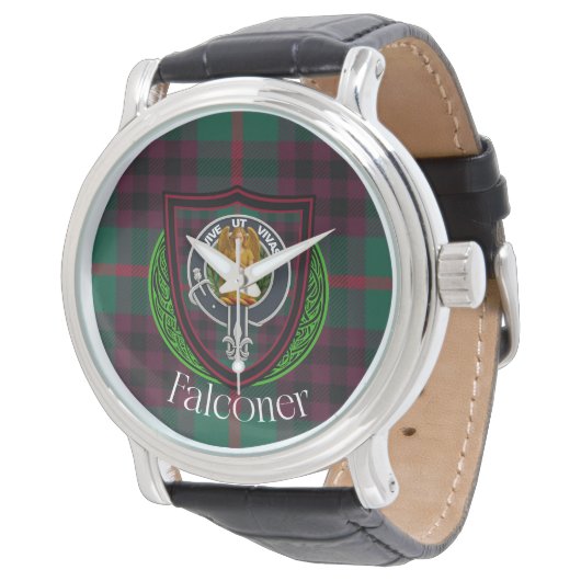 Falconer Scottish Clan Tartan & Crest 腕時計 (アングル)