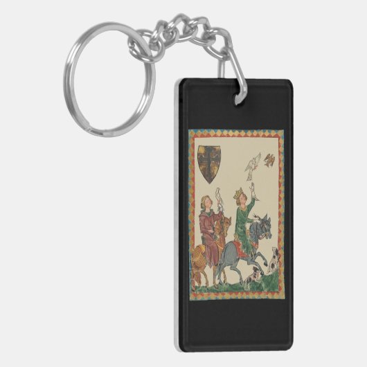 Falconry, 14th Century Codex Manesse キーホルダー (正面左)
