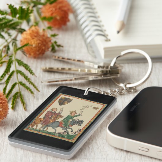 Falconry, 14th Century Codex Manesse キーホルダー (正面右)