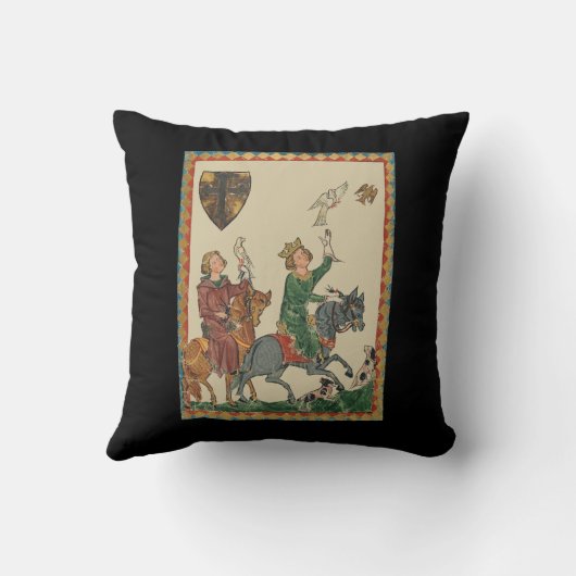 Falconry, 14th Century Codex Manesse クッション (裏面)