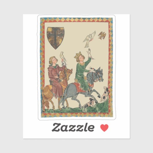 Falconry, 14th Century Codex Manesse シール (シート)