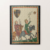 Falconry, 14th Century Codex Manesse ジグソーパズル (縦)