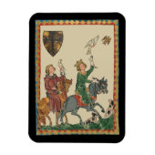 Falconry, 14th Century Codex Manesse マグネット (縦)