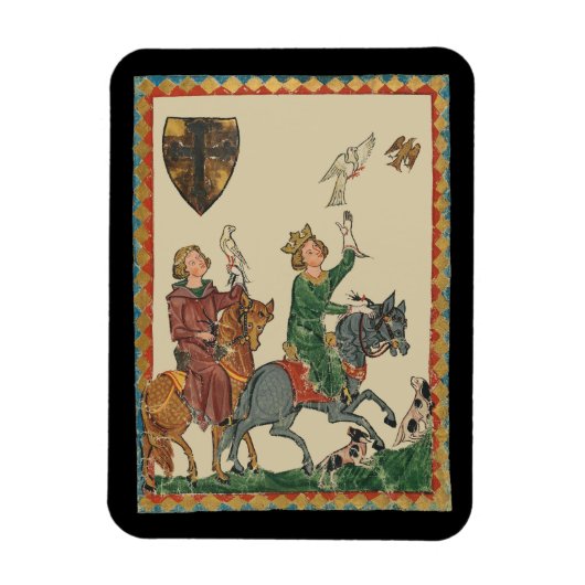 Falconry, 14th Century Codex Manesse マグネット (縦)