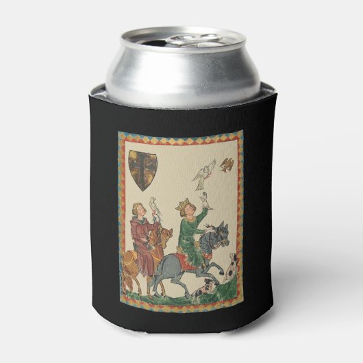 Falconry, 14th Century Codex Manesse 缶クーラー (缶正面)