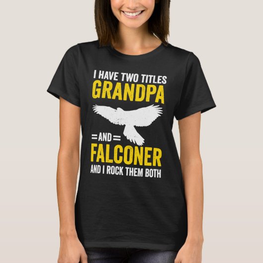 Falconry Grandpa and Falconer Tシャツ (正面)