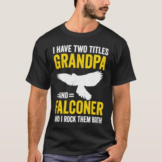 Falconry Grandpa and Falconer Tシャツ (正面)