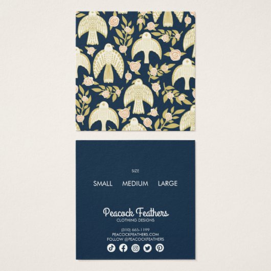 Falcons & Roses Cute Clothing Size Price Hang Tag (正面&裏面)