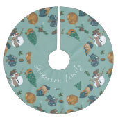 Falda árbol de navidad con muñeco de nieve ブラッシュドポリエステルツリースカート (正面)