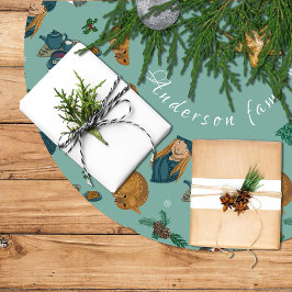 Falda árbol de navidad con muñeco de nieve ブラッシュドポリエステルツリースカート