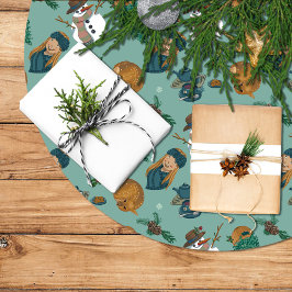 Falda árbol de navidad con muñeco de nieve ブラッシュドポリエステルツリースカート