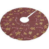 Falda árbol de Navidad en granate y con galletas ブラッシュドポリエステルツリースカート (アングル)