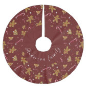 Falda árbol de Navidad en granate y con galletas ブラッシュドポリエステルツリースカート (正面)