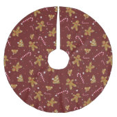 Falda árbol de Navidad en granate y con galletas ブラッシュドポリエステルツリースカート (正面)