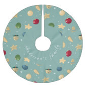 Falda árbol navidad, adornos navideños, estrella ブラッシュドポリエステルツリースカート (正面)