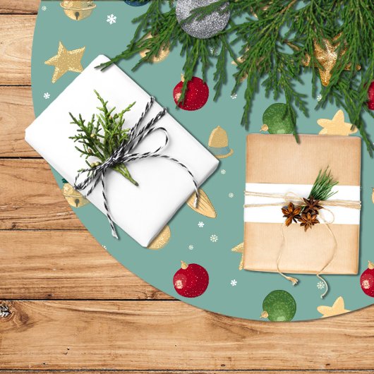 Falda árbol navidad, adornos navideños, estrella ブラッシュドポリエステルツリースカート