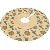 Falda árbol navidad con cervatillo y ramas. ブラッシュドポリエステルツリースカート (アングル)