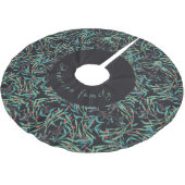 Falda árbol navidad con hojas de acebo ブラッシュドポリエステルツリースカート (アングル)