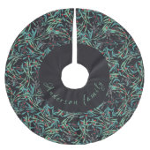 Falda árbol navidad con hojas de acebo ブラッシュドポリエステルツリースカート (正面)