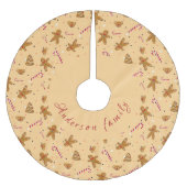 Falda de árbol de Navidad con galletas navideñas ブラッシュドポリエステルツリースカート (正面)