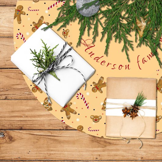 Falda de árbol de Navidad con galletas navideñas ブラッシュドポリエステルツリースカート