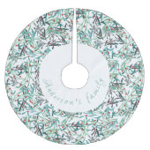 Falda de árbol navidad con diseño de acebo ブラッシュドポリエステルツリースカート (正面)