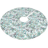 Falda de árbol navidad con diseño de acebo ブラッシュドポリエステルツリースカート (アングル)