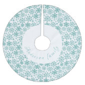 Falda para árbol de navidad, diseño copos nieve ブラッシュドポリエステルツリースカート (正面)