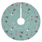 Falda Para El Árbol De Navidad Santa Claus ブラッシュドポリエステルツリースカート (正面)