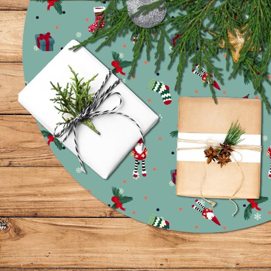 Falda Para El Árbol De Navidad Santa Claus ブラッシュドポリエステルツリースカート