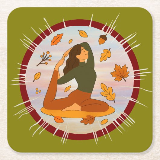 Fall スクエアペーパーコースター (正面)