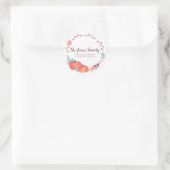 Fall address labels, pumpkin, harvest ラウンドシール (バッグ)