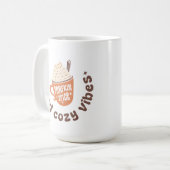 Fall Aesthetic Pumpkin Spice and Cozy vibes コーヒーマグカップ (正面左)