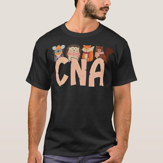 Fall Animal CNA Certified Nursing Assistant Thanks Tシャツ (正面)