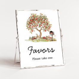 Fall Apple of our Eyes ベビーシャワーパーティーのサイン ポスター