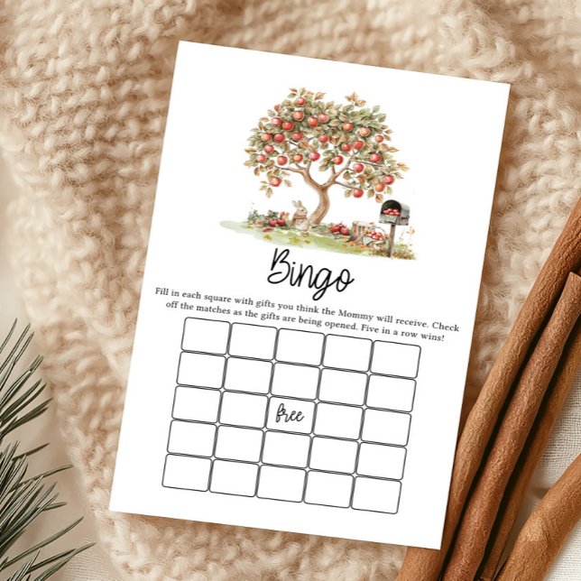 Fall Apple of our Eyes ベビーシャワービンゴゲーム (Fall Apple Tree Baby Shower Bingo Game)